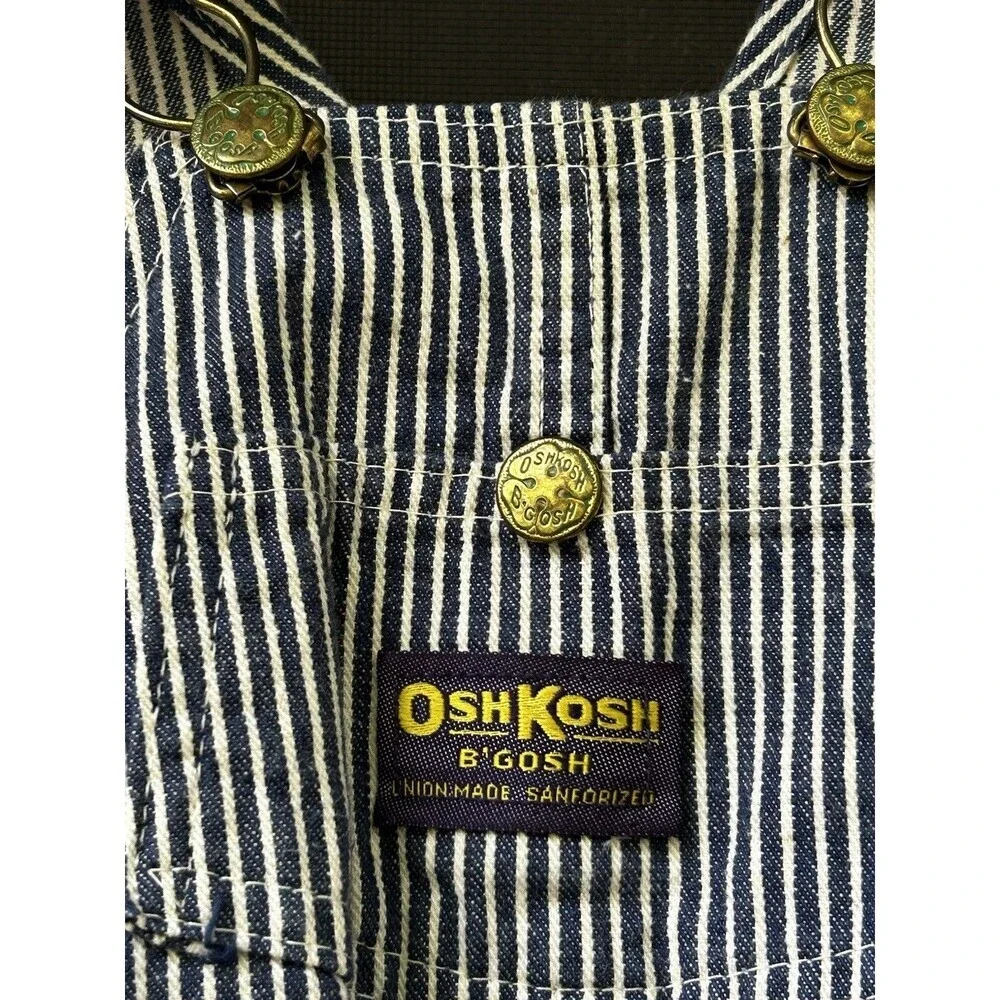 Vintage Osh Kosh RR Vestbak Overalls Bibs Childrens Union Hickory Stripe Conrail